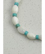 Oceanic Clarity: Lustrous Mother of Pearl & Turquoise Heishi Healing Bracelet