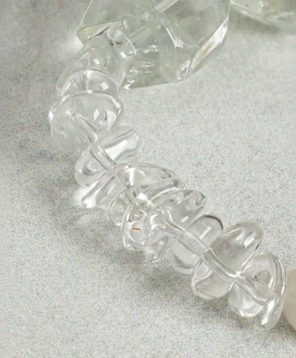 Ethereal Clarity: Green Quartz, Crushed Ice Crystal & Freshwater Pearl Healing Bracelet