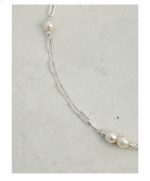 Luminous Flow: Freshwater Pearl & Sterling Silver Long Station Necklace
