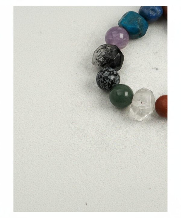 Universal Harmony: Raw Crystal & Multi-Gem "Treasure" Chakra Bracelet