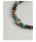 Earthbound Courage: Natural Turquoise, Tiger Eye & Thai Silver Protection Bracelet