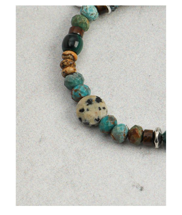 Earthbound Courage: Natural Turquoise, Tiger Eye & Thai Silver Protection Bracelet
