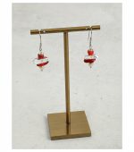 Rooted Vitality: Natural Red Agate, Clear Quartz & Pearl Healing Earrings