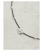 Midnight Clarity: Freshwater Pearl & Hand-Woven Cord Long Necklace