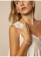 Luminous Purity: 5A Aurora Freshwater Pearl & Sterling Silver Healing Bracelet