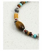 Earthbound Guardian: Yellow Tiger’s Eye, Turquoise & S925 Silver Adjustable Healing Bracelet