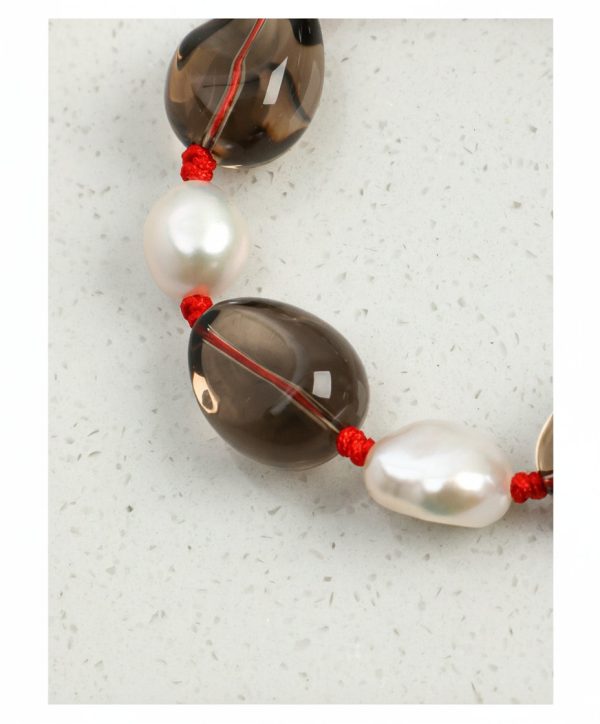 Grounding Grace: Smoky Quartz Drops & Natural Pearl Protection Bracelet