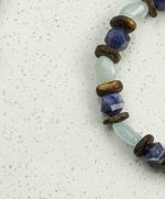 Tranquil Wisdom: Aquamarine, Sodalite & Premium Agarwood Energy Bracelet