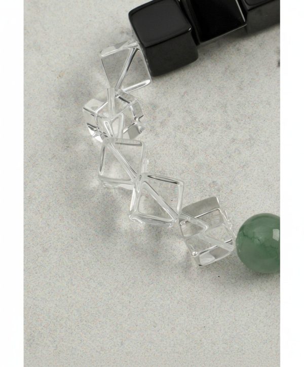 Grounding Harmony: Green Aventurine, Black Agate & Baroque Pearl Healing Bracelet