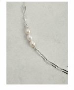 Luminous Flow: Freshwater Pearl & Sterling Silver Long Station Necklace