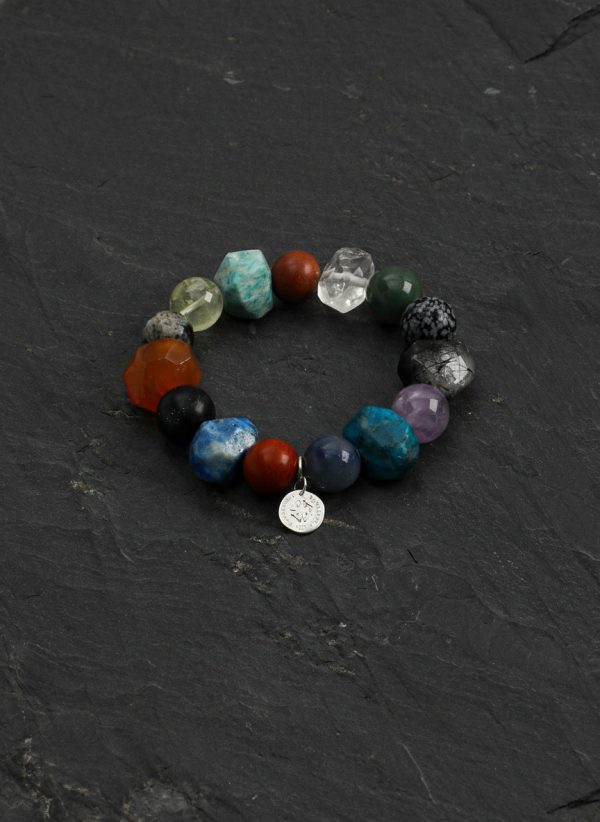 Universal Harmony: Raw Crystal & Multi-Gem "Treasure" Chakra Bracelet