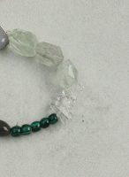 Verdant Awakening: Prasiolite, Malachite & Moss Agate Healing Bracelet