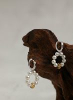 Radiant Prosperity: Natural Citrine & Freshwater Seed Pearl Healing Earrings