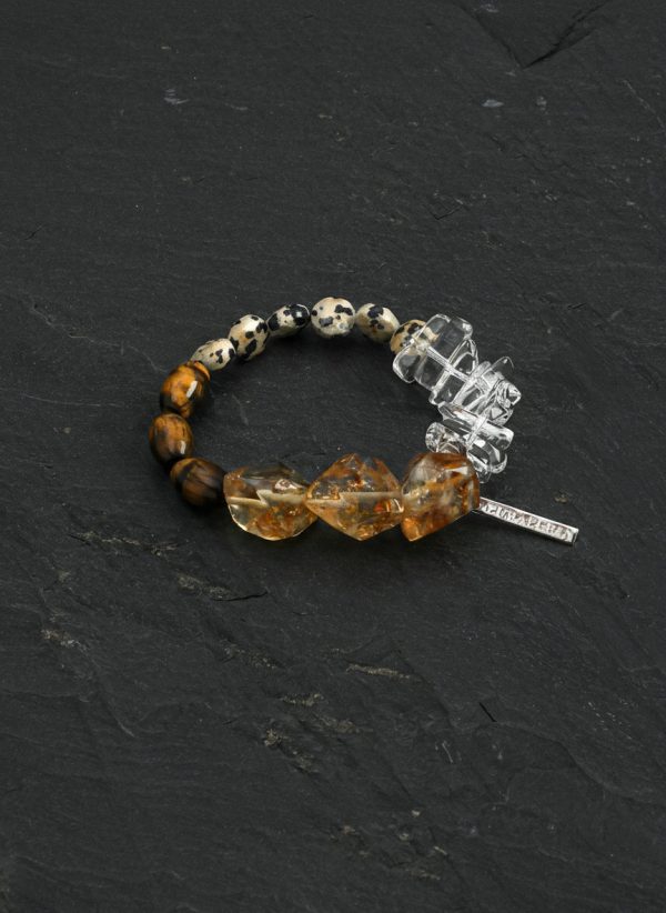 Radiant Prosperity: Brazilian Citrine, Tiger Eye & Dalmatian Jasper Healing Bracelet