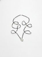 Midnight Clarity: Freshwater Pearl & Hand-Woven Cord Long Necklace