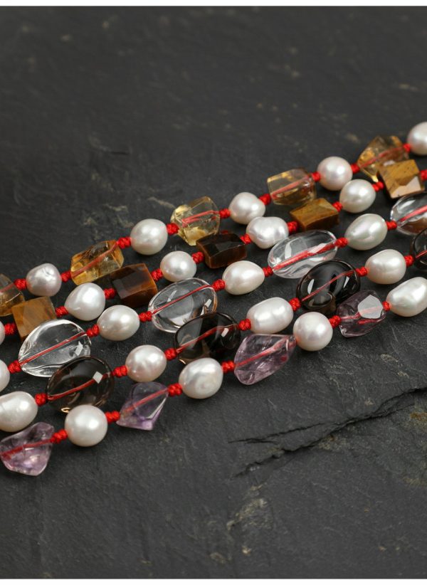 Grounding Grace: Smoky Quartz Drops & Natural Pearl Protection Bracelet