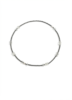 Protective Clarity: Faceted Black Tourmaline, Clear Quartz & Natural Pearl Long Necklace