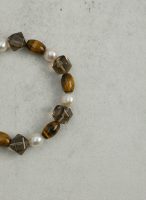 Grounded Radiance: Tiger’s Eye, Smoky Quartz & Pearl Protection Bracelet