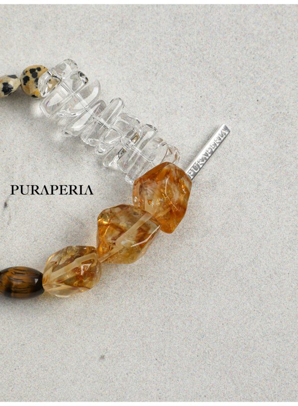 Radiant Prosperity: Brazilian Citrine, Tiger Eye & Dalmatian Jasper Healing Bracelet