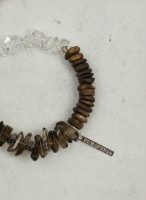 Mountain Stillness: Natural Agarwood, Smoky Quartz & Clear Crystal Zen Bracelet