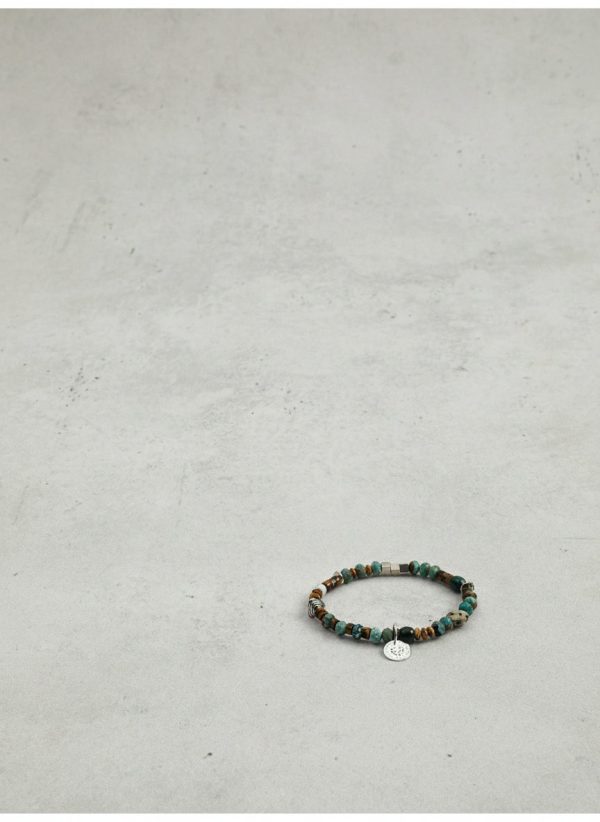 Earthbound Courage: Natural Turquoise, Tiger Eye & Thai Silver Protection Bracelet