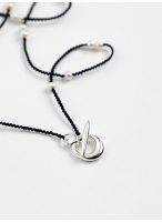 Midnight Clarity: Freshwater Pearl & Hand-Woven Cord Long Necklace