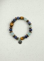 Tranquil Wisdom: Aquamarine, Sodalite & Premium Agarwood Energy Bracelet