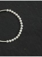 Moonlit Harmony: Natural Seed Pearl & S925 Silver Curved Tube Bracelet