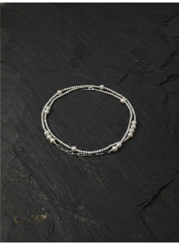 Luminous Purity: Natural Freshwater Seed Pearl & S925 Silver Long Necklace