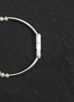 Moonlit Harmony: Natural Seed Pearl & S925 Silver Curved Tube Bracelet