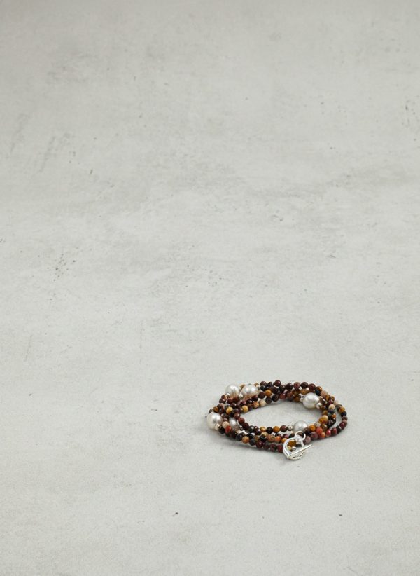 Grounded Radiance: Natural Yolk Stone & Freshwater Pearl Healing Necklace