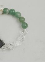 Grounding Harmony: Green Aventurine, Black Agate & Baroque Pearl Healing Bracelet