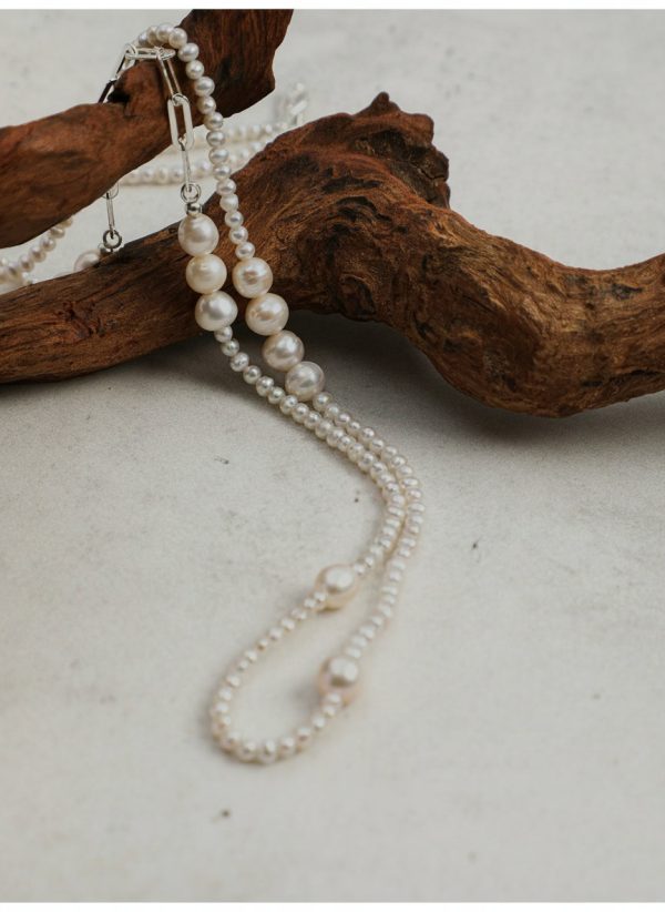 Luminous Purity: Natural Freshwater Seed Pearl & S925 Silver Long Necklace