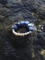 Starrybead Lapis Lazuli & Freshwater Pearl Bracelet - Confidence, Poweful,Stable