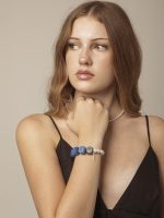 Starrybead Lapis Lazuli & Freshwater Pearl Bracelet - Confidence, Poweful,Stable