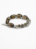Starrybead Smoky Quartz & Dalmatian Jasper Bracelet - Calm, Structured, Real