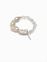 Starrybead Clear Quartz & Baroque Pearl Healing Bracelet - Amplify, Purify, Manifest