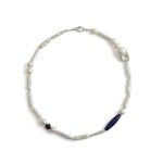 Celestial Wisdom: Lapis Lazuli & Baroque Stick Pearl Healing Necklace