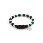 Grounded Harmony: Natural Malachite, Rare Agarwood & Freshwater Pearl Bracelet