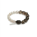 Earthly Harmony: Rare Qinan Agarwood, Smoky Quartz & Freshwater Pearl Healing Bracelet