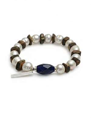 Celestial Wisdom: Lapis Lazuli, Kynam Agarwood & Freshwater Pearl Healing Bracelet