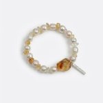 Radiant Abundance: Natural Freeform Citrine & Freshwater Pearl Healing Bracelet