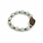 Natural Baroque Pearl, Turquoise & Agarwood Healing Bracelet: Ancient Serenity