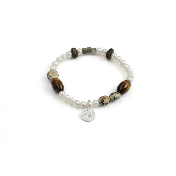 Starrybead Earthly Serenity: Kinam Agarwood, Tiger’s Eye & Seed Pearl Talisman Bracelet