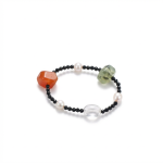 Harmonious Vitality: Prehnite, Persian Red Agate & Black Tourmaline Protection Bracelet