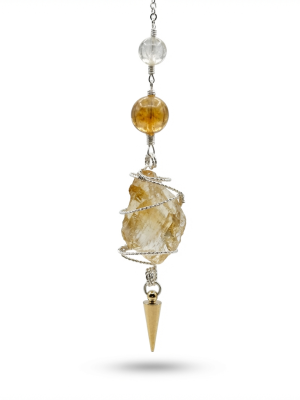 Starrybead Citrine Crystal Pendulum - Natural Yellow Quartz for Abundance, Clarity & Personal Energy Alignment