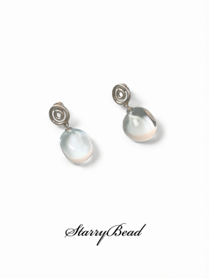 Starrybead Clear Quartz "Inner Light" Spiritual Energy Earrings for Clarity and Protection