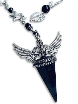 Starrybead Obsidian Natural Stone Pendulum – Healing Dowsing Tool | Obsidian Energy Bead for Protection, Grounding & Inner Strength