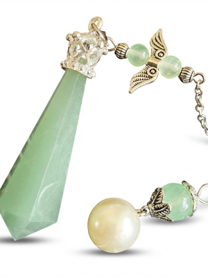 Starrybead Aventurine Crystal Pendulum – Healing Green Aventurine Dowsing Tool for Luck & Prosperity