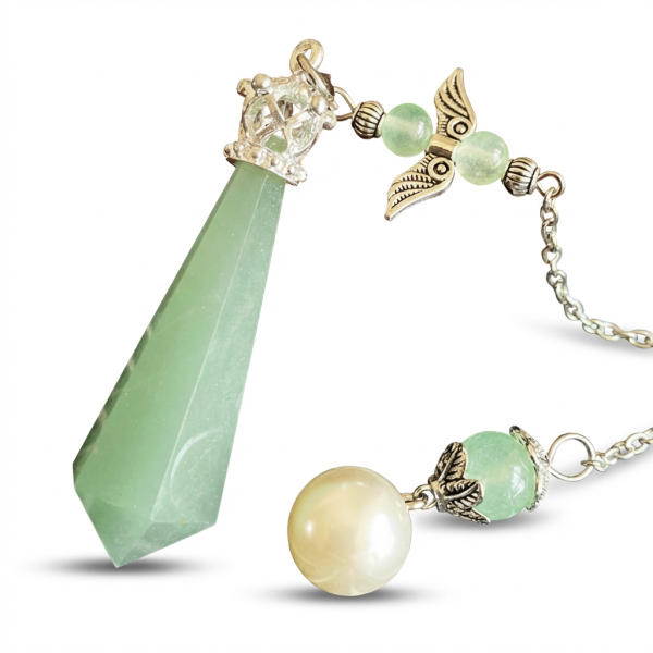 Starrybead Aventurine Crystal Pendulum – Healing Green Aventurine Dowsing Tool for Luck & Prosperity
